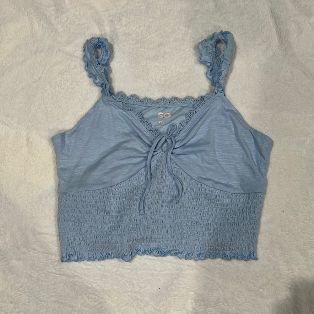 Cute, XXL size, light blue summer tank top